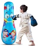 Aufblasbarer Boxsack für, hoher 119,8 cm aufblasbarer Boxsack, freistehendes Boxspielzeug, Geschenke für Jungen und Mädchen, Karate, Taekwondo, um aufgestaute Energie zu lindern