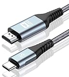 sweguard USB C auf HDMI Kabel 4K 2M,USB Typ C auf HDMI UHD Kabel Geflochten Thunderbolt 3/4 Adapter Kompatibel für i Phone 15 Pro Max,MacBookPro/Air,iMac,iPad,Samsung S24 S23 zu s8,Surface,Dell,HP