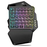 VBESTLIFE Einhand-RGB-Gaming-Tastatur, Typ C 2,4 G Wireless 35 Tasten Einhand-Tastatur, Gaming-Tastatur, für PC-Gamer