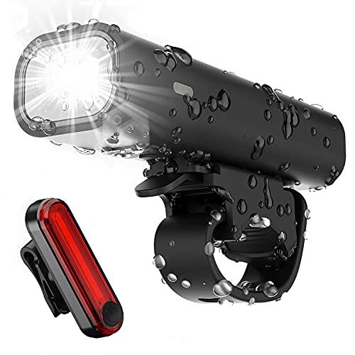 Tatopa Fahrradlicht Led Fahrradbeleuchtung Set | USB Wiederaufladbare Fahrradlampe Wasserdicht Fahrrad Licht | StVZO Zugelassen Frontlicht und Rücklicht