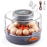 OneAmg Brutautomat Vollautomatisch , Inkubator für 12 Eier mit automatischem Wenden der Eier Temperatur- und Feuchtigkeitskontrolle Eierinkubator Brutmaschine Vollautomatisch für Hühner, Enten, Gänse