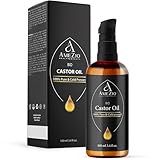 Rizinusöl Bio Kaltgepresst I Für Haare, Körper, Haut, Wimpern, Augenbrauen, Bart, Nägel I 100% rein & nachhaltig I Natürlich für Kosmetik I Hautpflege I Vegan & Tierversuchsfrei I 100ml