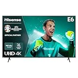 Hisense 85E6NT 214,78cm (85 Zoll) Fernseher, 4K UHD Smart TV, Precision Colour, HDR, Dolby Vision, 60Hz, Triple Tuner DVB-C/S/S2/T/T2, WiFi, HDMI 2.1, Bluetooth, Alexa Built-in, Schwarz, [2024]