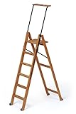 Arredamenti Italia Leiter 170/6 TUSCANIA; Holz - 6 Stufen - zusammenklappbar - mit Sicherheitssystem - Farbe: Kirsche Holz AR-It il Cuore del Legno