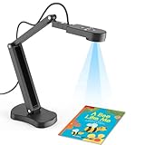 Gawervan USB Dokumentenkamera, 8MP Dokumentenkamera Schule für Lehrer mit Mikrofon, LED-Licht mit 3 Stufen, Umkehrung von Bild Oben und Unten, Links und Rechts für Lernen, Videoaufnahme