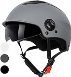 Westt Scooter Helm Fahrradhelm Skaterhelm für Herren und Damen E Scooter Helm E-Bike Helm Roller Helm mit getöntem Sonnenvisier für Jugendliche und Erwachsene