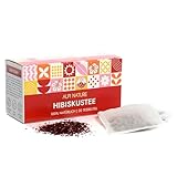 Hibiskustee von Alpi Nature, 120 Hibiskustee Beutel, 120g (6 Schachteln mit 20 Teebeutel à 1g), Hibiskusblüten getrocknet zur Zubereitung von Kräutertee, Hibiskusblütentee und Hibiskus Tee