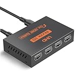 L'Puluva HDMI Splitter 1 in 4 Out, 4K Splitter für 4 Monitore, Multi HDMI Adapter für PC, Laptop, HDTV, Projektor, Xbox, PS3/PS4/PS5, 1 Eingang 4 Ausgänge, nur Spiegelmodus, kein Erweitern