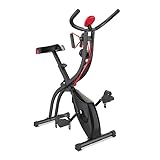 VITALmaxx Heimtrainer Fitness Bike mit magnetischer Bremse und Expanderbändern | Effektives Ganzkörpertraining, Trainingscomputer mit Display | Sichere, robuste Konstruktion, bequemer Gelsattel