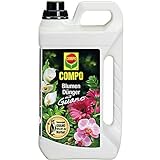 COMPO Blumendünger mit Guano für alle Zimmerpflanzen, Balkonpflanzen und Terrassenpflanzen, Spezial-Flüssigdünger, 5 Liter