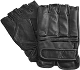 normani Quarzsand Handschuhe aus Leder ohne Finger Farbe Dunkelschwarz Größe XXL