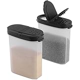 SIGNORA WARE Gewürzgläser mit Deckel, nachfüllbar, leer, luftdicht, 237 ml, 2-in-1 Ausgieß-/Schalter-Deckel, transparenter Kunststoff, Gewürz-/Gewürz-Organizer, Küche/Reisen, 2 Stück