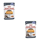 Royal Canin Hair & Skin Care Jelly | Doppelpack | 2 x 12 x 85 g | Alleinfuttermittel für Erwachsene Katzen | Stückchen in Gelee | Zur Unterstützung von Haut und Fell | Mit Omega-3