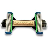 twinshaver Glatzen Rasierer Herren 0mm - Schnittschutz & 80% Zeitersparnis, Kopfrasierer Glatze + 4 Klingen, Doppel-Nassrasierer (Schwarz)