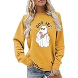 Chanpning T-Shirt Halloween Damen Lustige Partywear Outdoor Pulli Party Sweater Ohne Kapuze Blouse Autumn Winter Langarmshirt Leichte Sportshirt Drucken Oberteil Sweat Pullover Halloween Kostüm Damen