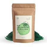 BIONUTRA® Chlorella-Spirulina-Pulver Bio 250 g, 100% rein & natürlich, rückstandskontrolliert, nach EU-ÖKO-Standard kultiviert