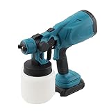 Atsoya Akku Farbsprühsystem, 18V Farbspritzpistole 120W 30000RPM Farbsprühgerät mit 3 Arten von Düsen 1,0 mm 1,8 mm 2,5 mm 800 ml Tank Farbspritzgerät für Möbel, Zäune, Schränke, Auto und Wandsprühen