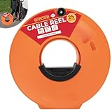 GADLANE Kabeltrommel 25m Leer - Orange Kabelrolle, Einfach Aufzuwickelnde Camping Kabeltrommel für Wohnwagen, Gartenschlauch Trommel - 25m Outdoor Handkabeltrommel