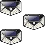 AntDau71® - 3 Stück Solarleuchten für den Außenbereich 100 LEDs mit Bewegungssensor, Beleuchtung um 270 °, schnelle Solarladung, wasserdicht IP65, einfach zu installieren, kabellos - CW703-3PZ