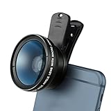 HD-Objektiv für Smartphones, Zubehör für Handyobjektive | Mobile-Kit mit 0,45-fachem Weitwinkelobjektiv und 15-fachem Supermakro | Professionelles Telefonkameraobjektiv