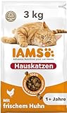 IAMS Indoor Katzenfutter trocken mit Huhn - Trockenfutter für Hauskatzen ab 1 Jahr, 3 kg