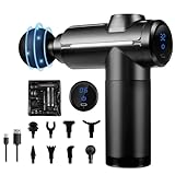 Massagepistole, Active Massagepistole Massage Gun für Tiefes Gewebe, mit 8 Köpfe USB C Aufladung Rücken Massagepistole Massagegerät zur Muskel Massage Entspannen, Bestes Geschenk für Familie, Schwarz