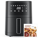 Innsky Heißluftfritteuse Airfryer 3.5L, 8-in-1 Heissluftfritteuse Friteuse, 1500W Air Fryer mit LED-Touchscreen, Energiesparend und Zeitersparnis, Spülmaschinenfest, 50dB Leise,1-3 Personen,Schwarz