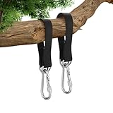 Schaukel Befestigung Set – 2 x 29 cm Polyestergurte mit Schwerlast Karabinern & D-Ringen, ideal für Schaukel, Sprossenwand und Hängesessel