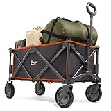 PORTAL Bollerwagen faltbar XXL Handwagen mit schnellspanerem Stoff Klappwagen Transportwagen tragbar Strandwagen Gartenwagen Faltwagen belastbar bis 100kg für Camping Garten Einkauf