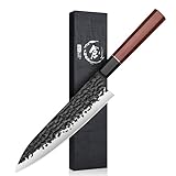 SMITH CHU Japanisches Küchenmesser Profi – 36cm Gyuto, Chefmesser mit Hammerschlag-Finish, Scharfe Kochmesser, Japan Messer für Fleisch, Fisch & Gemüse, Hochwertiges Küchenmesser in Geschenkbox