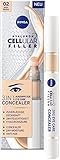 NIVEA Hyaluron Cellular Filler 3IN1 Augenpflege Concealer Mittel (4 ml), Anti-Age Concealer mit Hyaluron, Abdeckstift für Augenringe, Rötungen und Pickel