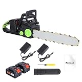 16 Zoll Akku Kettensäge mit Akku 4000mAh x 2, Elektro Kettensäge 1800W Bürstenloser mit Automatischer Öler, Akku Astsäge für Zum Schneiden von Holz, Bäumen, Gartenarbeit
