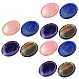 NIYANGLE 3 Sätze Teiliges Gua Massage Verschiedene Thumb Stones Amethyst Jade Tigerstein für Gesichtsmassage und Hautpflege für Persönliche und Professionelle Anwendungen