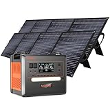 SOLARPLAY Tragbare Powerstation Ladestation 2304Wh/2500W Solargenerator mit 2 * 200W Solarmodul, 12 Anschlüsse, 1,5 Stunde Schnellladung für Camping, Wohnmobile & Stromausfälle mit 5 Jahren Garantie