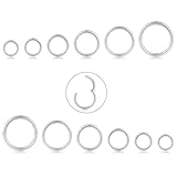 CASSIECA 12Pcs 16G Edelstahl Piercing Nasen für Damen Mädchen Nase Ringe Piercing Hoop Lippe Septum Ohr Piercing Körperschmuck 6-16MM