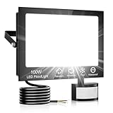 100W LED Strahler mit Bewegungsmelder Außen, Superhell 10000LM Außenstrahler, IP66 Wasserdicht LED Aussenleuchte Fluter mit Fernbedienung, 6500K Kaltweiß Scheinwerfer Aussen für Garten, Garage, Hof