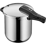 WMF Perfect Schnellkochtopf Induktion 8,5l, Dampfkochtopf, großes Kochsignal, 2 Kochstufen, abnehmbarer Deckelgriff, Cromargan Edelstahl