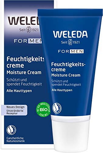 WELEDA Bio FOR MEN Feuchtigkeitscreme – erfrischende Naturkosmetik Pflegecreme für trockene und empfindliche Männer Haut im Gesicht, zieht schnell ein und fettet nicht (1 x 30 ml) | 30 ml (1er Pack)