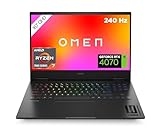 HP Omen Gaming Laptop | 16,1' QHD 240Hz Display | AMD Ryzen 7-7840HS | 32 GB DDR5 RAM | 1 TB SSD | NVIDIA GeForce RTX 4070 | Windows 11 Home | QWERTZ | schwarz