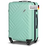 Xonic Design Reisekoffer - ABS Hartschalen Koffer mit 360° Leichtlauf-Rollen - hochwertiger Trolley mit Zahlenschloss in M-L-XL oder Set (Mintgrün, L)
