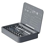 Ratschen-Kit, 180-Grad-Drehung Ratschen-Schraubendreher-Set, 40 Präzisions-Bits, sichere Handhabung, multifunktionales drehbares Komplettset für Automobil, Auto, Hardware-Reparatur, 18,6 x 13,4 x 3,5