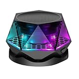 SHABD Magnetischer Bohrer-Bluetooth-Lautsprecher, Kleiner Kabelloser Lautsprecher mit Multi-RGB-Farblichtshow, Tragbarer Telefonhalter