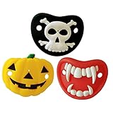 MILISTEN 3 Stück Teiliges mit Zahnungshilfe Lustige Halloween Designs Kürbis Vampir Weicher Sicherer Neugeborenen Sauger für Natürliche Saugbewegung