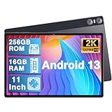 YESTEL Tablet 11 Zoll Android 13 mit 16 GB RAM + 256 GB ROM (1TB TF), 2K 2000 x 1200 IPS, 5G WLAN, 4 Lautsprecher, 3 Kameras, GPS, 18W Schnellladung, 8600mAh, Octa-Core, mit Hülle, Kaffee