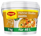 MAGGI Professional Hühner Bouillon pastös, keine kennzeichnungspflichtige Allergene, Ergiebigkeit 46 L, 1er Pack (1 x 1kg GastroBox)