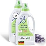 AlmaWin® Sportwaschmittel für Funktionskleidung 2x750ml entfernt effektiv Schweißgeruch - Membranfunktion-schützendes Funktionswaschmittel - Outdoor Waschmittel - Reisewaschmittel [20-40°C]