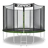 ZIPRO JumpPro Out Trampolin Outdoor, Gartentrampolin für Kinder, mit Außennetz, Wetterfest, UV-Schutz, Einfache Montage, Belastbar 100-150 kg, Ø 183/252/312/374/435/496 cm