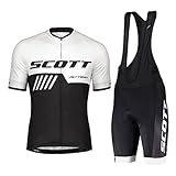 HOMTOL Herren Fahrrad Anzüge Kurzarm Fahrrad Trikot set Atmungsaktive Radtrikot Fahrradbekleidung Set Schnelltrocknend Radler Shirt + Radhose/Trägerhose mit Sitzpolster für Radsport