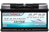 AGM Batterie 120Ah 12V – Solarbatterie für Wohnmobil, Wohnwagen, Boot, Mover – Versorgungsbatterie Deep Cycle – Wartungsfrei & Zyklenfest