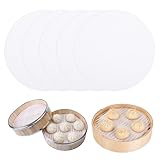 Runde Silikon-Dampfgarer-Matte, 20 cm, Silikon-Dampfgarer-Netzmatte für Knödel, antihaftbeschichtet, Dim Sum Mesh, wiederverwendbare Dampfeinlagen, lebensmittelechtes Silikon für Zuhause, Küche,